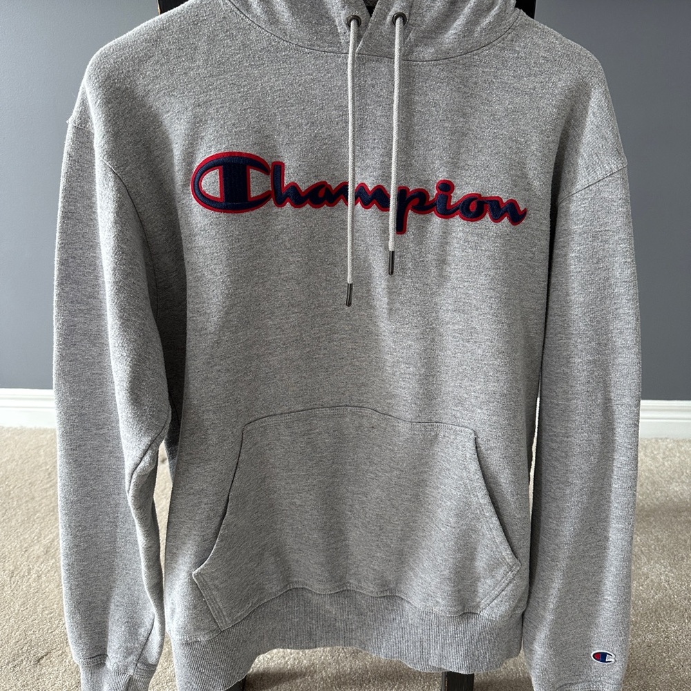 Champion Gray Pullover Hoodie with Logo